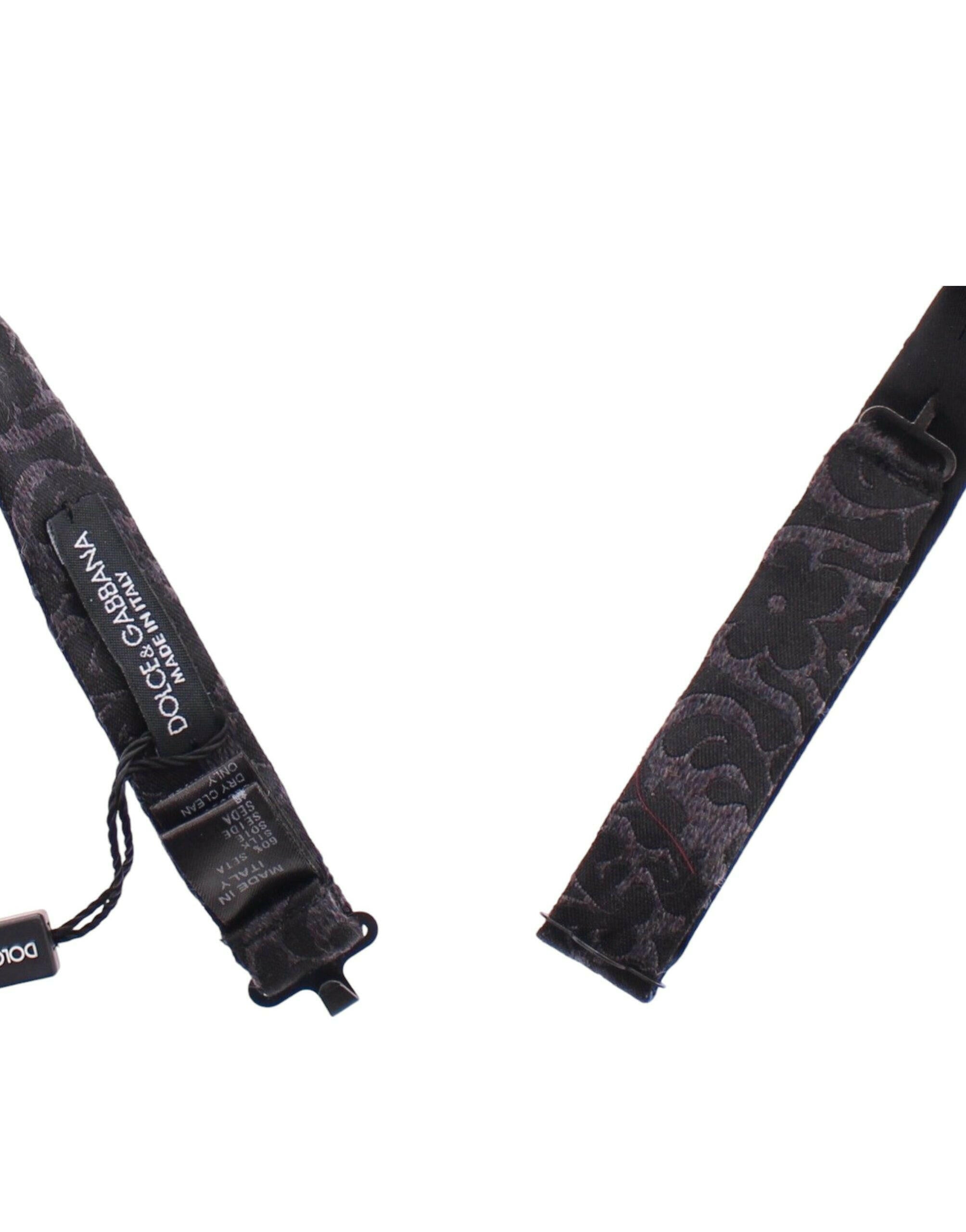 Dolce & Gabbana Gray Black Wool Silk Bow Tie -  Neckties, Men -  Dolce & Gabbana. Dolce & Gabbana Gray Black Wool Silk Bow Tie -  Neckties, Men -  Dolce & Gabbana.