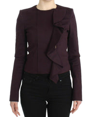 GF Ferre Purple Ruched Jacket Coat Blazer Short -   -  GF Ferre.