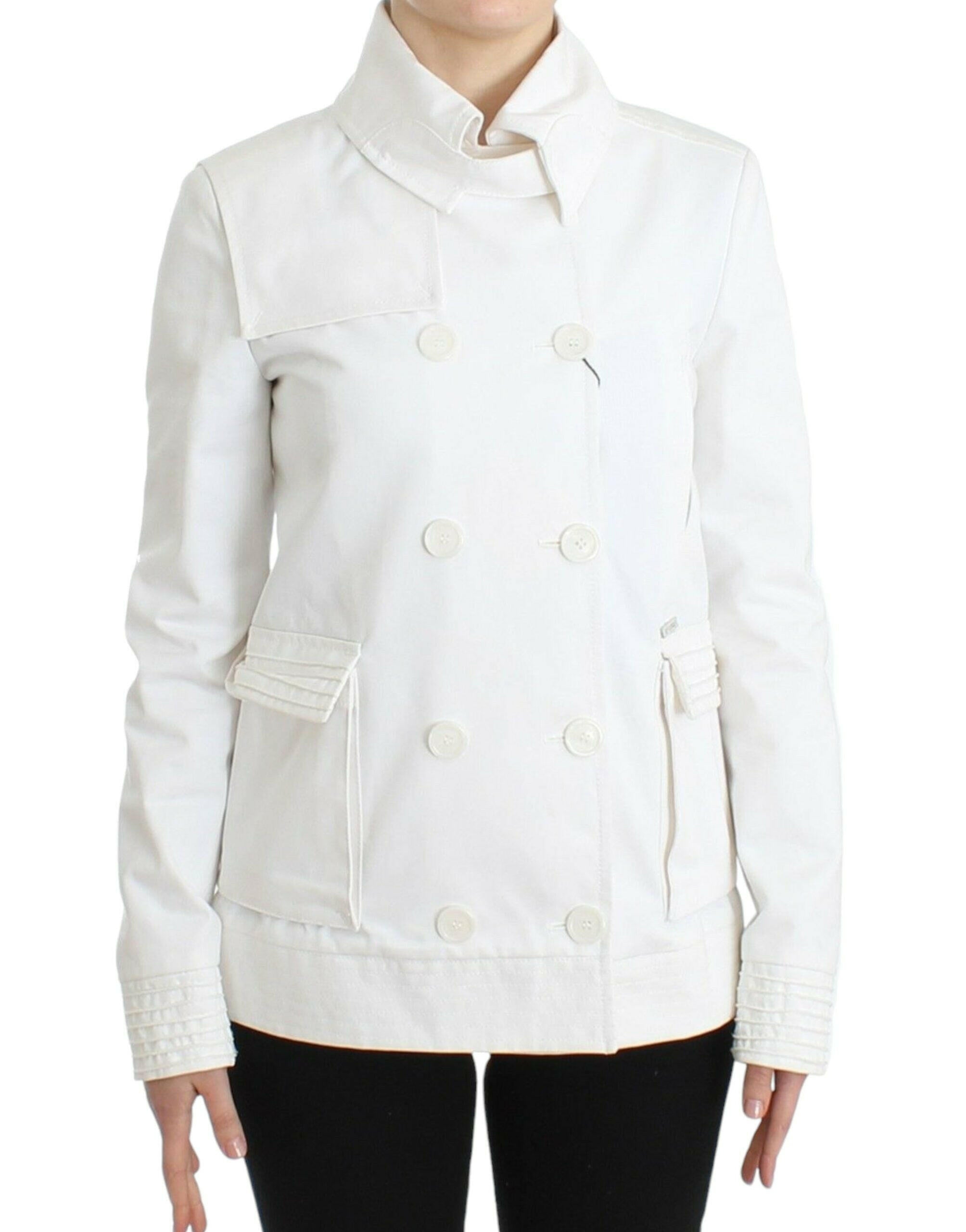 GF Ferre White Double Breasted Jacket Coat Blazer -   -  GF Ferre.