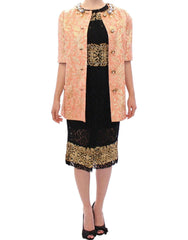 Dolce & Gabbana Pink Silk Brocade Crystal Jacket Coat -   -  Dolce & Gabbana.