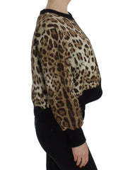 Dolce & Gabbana Leopard Print Crewneck Short Sweater -   -  Dolce & Gabbana.