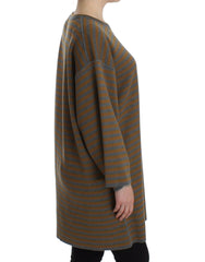 Dolce & Gabbana Oversized Gray Yellow Striped Sweater Top -   -  Dolce & Gabbana.