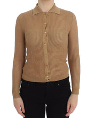 Dolce & Gabbana Beige Knitted Cotton Polo Cardigan Sweater -   -  Dolce & Gabbana.