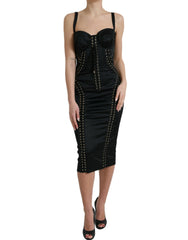 Dolce & Gabbana Black Bustier Corset Lace Bodycon Midi Dress -   -  Dolce & Gabbana.
