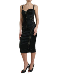 Dolce & Gabbana Black Bustier Corset Lace Bodycon Midi Dress -   -  Dolce & Gabbana.