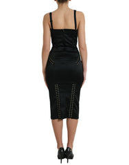 Dolce & Gabbana Black Bustier Corset Lace Bodycon Midi Dress -   -  Dolce & Gabbana.