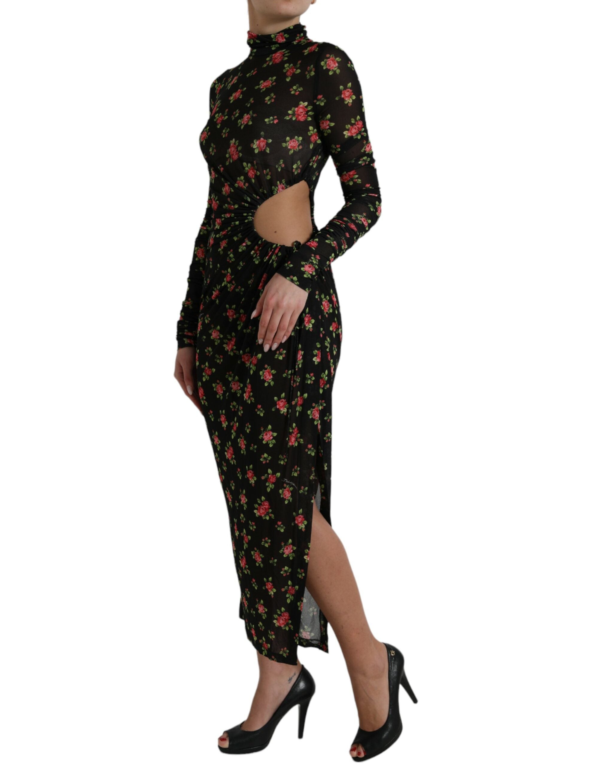 Dolce & Gabbana Black Floral Cut Out Sheath Long Maxi Dress -   -  Dolce & Gabbana. Dolce & Gabbana Black Floral Cut Out Sheath Long Maxi Dress -   -  Dolce & Gabbana.