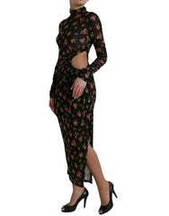 Dolce & Gabbana Black Floral Cut Out Sheath Long Maxi Dress -   -  Dolce & Gabbana.