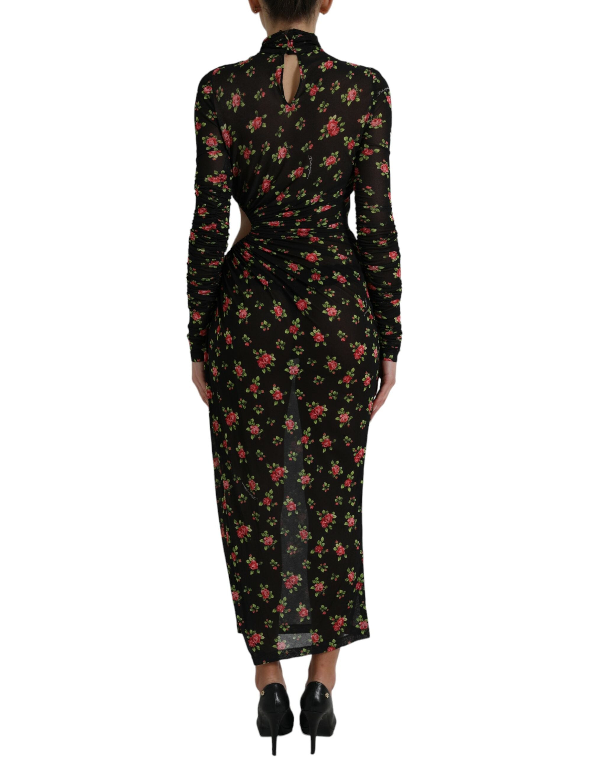 Dolce & Gabbana Black Floral Cut Out Sheath Long Maxi Dress -   -  Dolce & Gabbana. Dolce & Gabbana Black Floral Cut Out Sheath Long Maxi Dress -   -  Dolce & Gabbana.