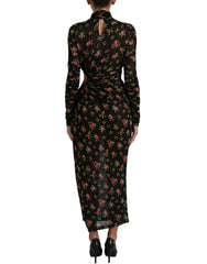 Dolce & Gabbana Black Floral Cut Out Sheath Long Maxi Dress -   -  Dolce & Gabbana.