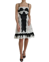 Dolce & Gabbana Black White Lace See Through A-Line Sleeveless Dress -   -  Dolce & Gabbana.