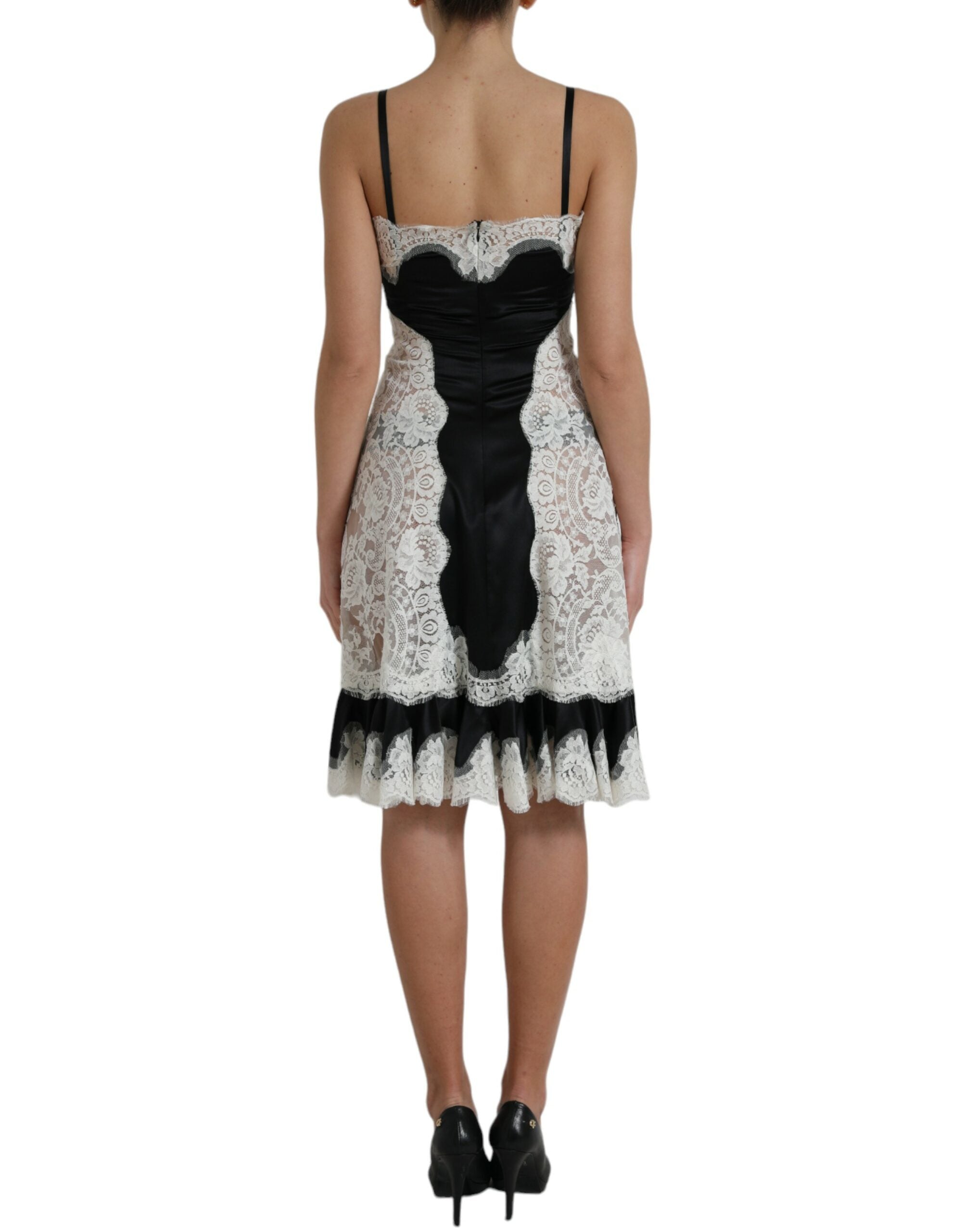 Dolce & Gabbana Black White Lace See Through A-Line Sleeveless Dress -   -  Dolce & Gabbana. Dolce & Gabbana Black White Lace See Through A-Line Sleeveless Dress -   -  Dolce & Gabbana.