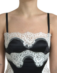 Dolce & Gabbana Black White Lace See Through A-Line Sleeveless Dress -   -  Dolce & Gabbana.