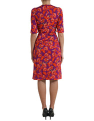 Dolce & Gabbana Multicolor Floral Poppy Print Sheath Dress -   -  Dolce & Gabbana.