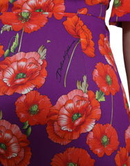 Dolce & Gabbana Multicolor Floral Poppy Print Sheath Dress -   -  Dolce & Gabbana.
