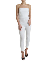 Dolce & Gabbana White Nylon Strapless Bodycon Jumpsuit Dress -   -  Dolce & Gabbana.