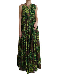 Dolce & Gabbana Green Banana Leaf Sleeveless Long Maxi Dress -   -  Dolce & Gabbana.