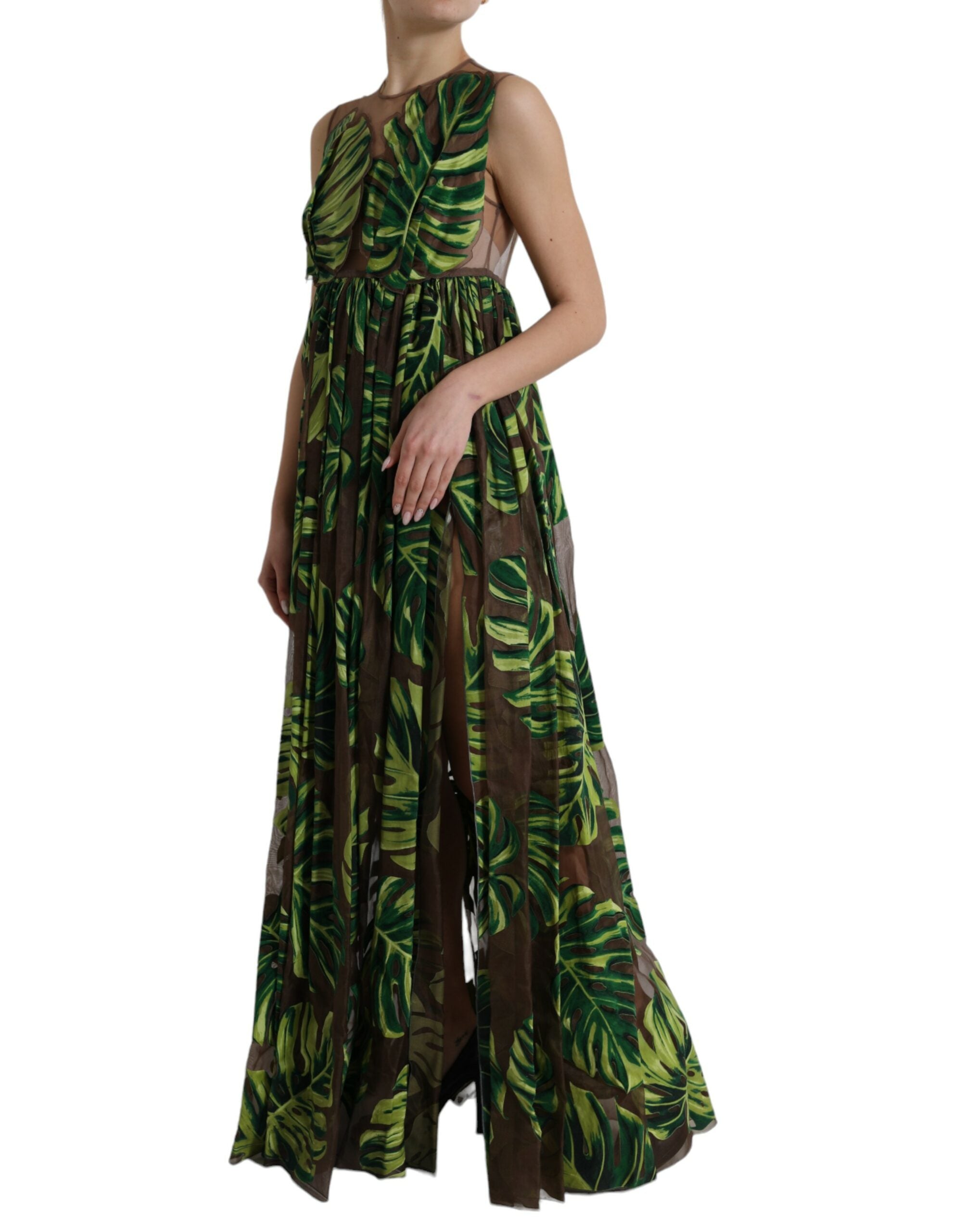 Dolce & Gabbana Green Banana Leaf Sleeveless Long Maxi Dress -   -  Dolce & Gabbana. Dolce & Gabbana Green Banana Leaf Sleeveless Long Maxi Dress -   -  Dolce & Gabbana.
