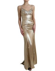 Dolce & Gabbana Metallic Gold Crystal Embellished Gown Dress -   -  Dolce & Gabbana.