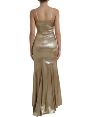 Dolce & Gabbana Metallic Gold Crystal Embellished Gown Dress -   -  Dolce & Gabbana.