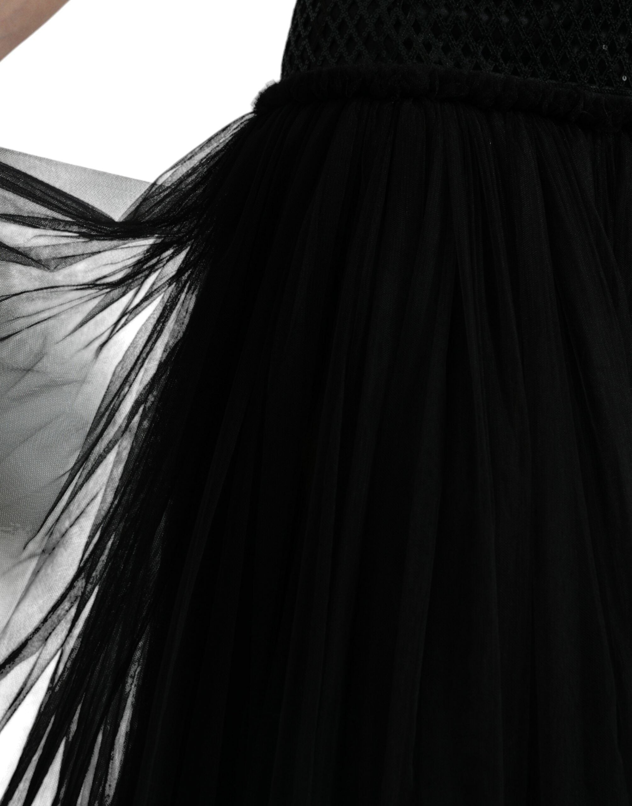 Dolce & Gabbana Black Sequined Sleeveless Mesh Layered Gown Dress -   -  Dolce & Gabbana. Dolce & Gabbana Black Sequined Sleeveless Mesh Layered Gown Dress -   -  Dolce & Gabbana.