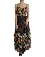 Dolce & Gabbana Multicolor Floral Chiffon Tiered Maxi Dress -   -  Dolce & Gabbana.