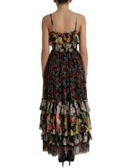 Dolce & Gabbana Multicolor Floral Chiffon Tiered Maxi Dress -   -  Dolce & Gabbana.