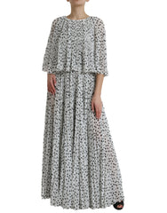 Dolce & Gabbana White Polka Dot A-line Pleated Maxi Dress -   -  Dolce & Gabbana.