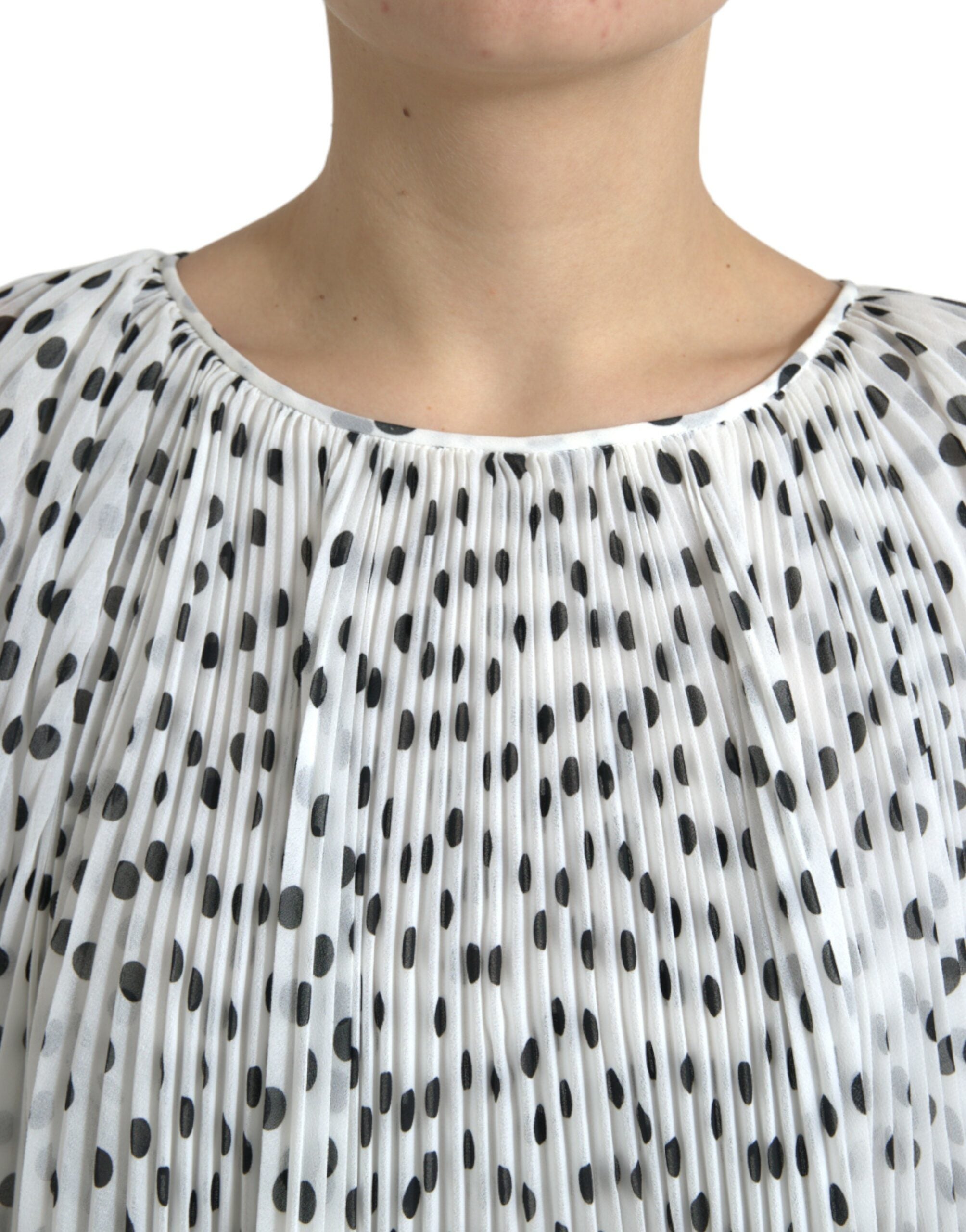 Dolce & Gabbana White Polka Dot A-line Pleated Maxi Dress -   -  Dolce & Gabbana. Dolce & Gabbana White Polka Dot A-line Pleated Maxi Dress -   -  Dolce & Gabbana.