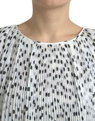 Dolce & Gabbana White Polka Dot A-line Pleated Maxi Dress -   -  Dolce & Gabbana.