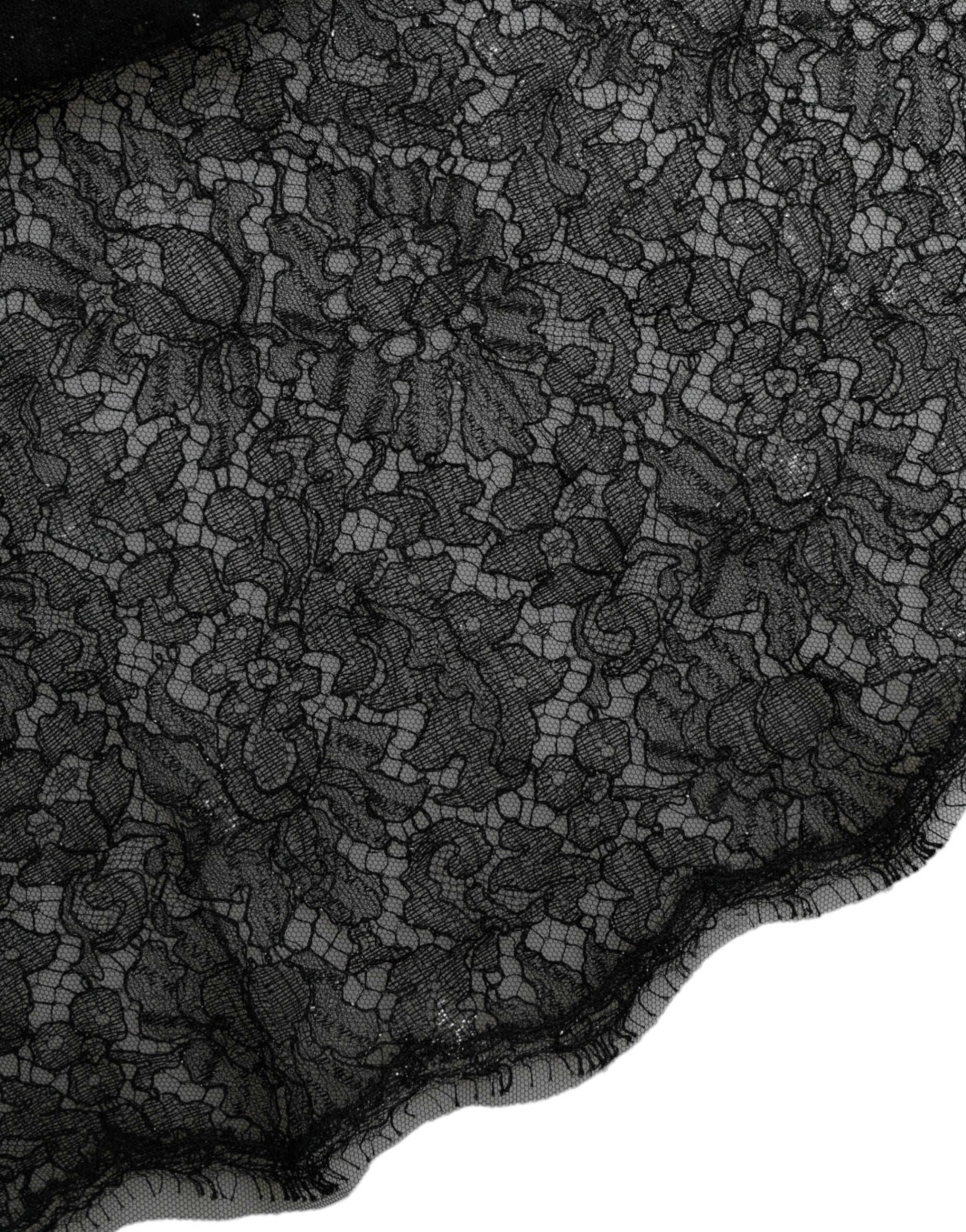 Dolce & Gabbana Black Floral Lace Sheer A-line Midi Dress -   -  Dolce & Gabbana. Dolce & Gabbana Black Floral Lace Sheer A-line Midi Dress -   -  Dolce & Gabbana.