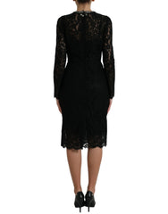 Dolce & Gabbana Black Lace Crystal Embellished Sheath Dress -   -  Dolce & Gabbana.