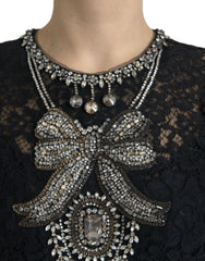 Dolce & Gabbana Black Lace Crystal Embellished Sheath Dress -   -  Dolce & Gabbana.
