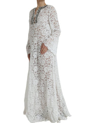 Dolce & Gabbana White Lace Crystal Embellished Shift Dress -   -  Dolce & Gabbana.
