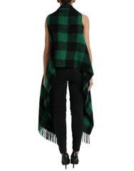 Dolce & Gabbana Black Green Buffalo Check Poncho Coat Jacket -   -  Dolce & Gabbana.