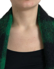Dolce & Gabbana Black Green Buffalo Check Poncho Coat Jacket -   -  Dolce & Gabbana.