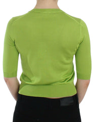 Dolce & Gabbana Green Wool V-neck Pullover Sweater Top -   -  Dolce & Gabbana.