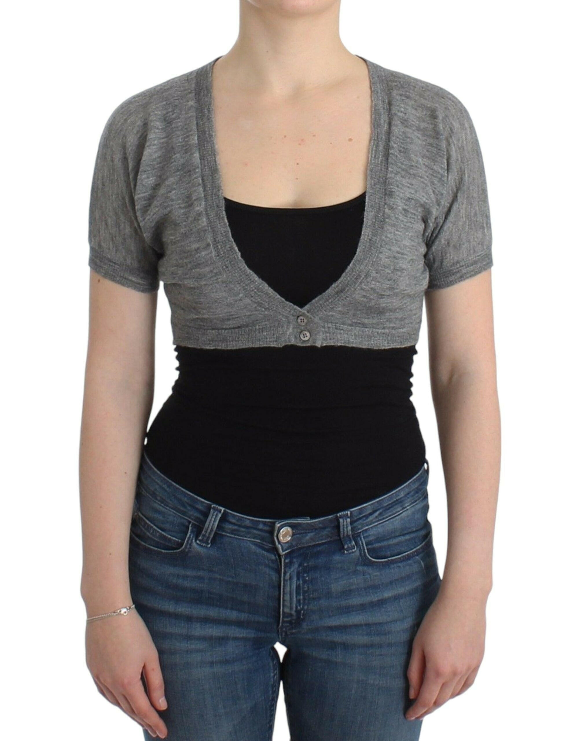 Ermanno Scervino Lingerie Knit Gray Bolero Sweater Cardigan - - Ermanno Scervino.