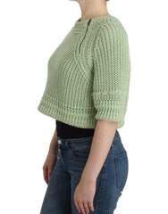 Ermanno Scervino Green Cropped Knit Sweater Knitted Jumper -   -  Ermanno Scervino.