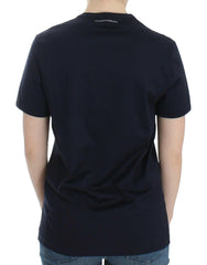 Ermanno Scervino Lingerie Blue Crewneck Cotton Logo T-shirt -   -  Ermanno Scervino.