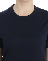 Ermanno Scervino Lingerie Blue Crewneck Cotton Logo T-shirt -   -  Ermanno Scervino.