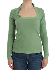 Ermanno Scervino Green Wool Blend Striped Long Sleeve Sweater -   -  Ermanno Scervino.