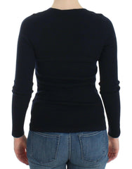 Ermanno Scervino Blue Knitted Wool Stretch Sweater Top -   -  Ermanno Scervino.
