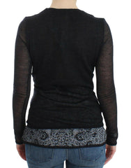 Ermanno Scervino Black Wool Blend Stretch Long Sleeve Sweater -   -  Ermanno Scervino.