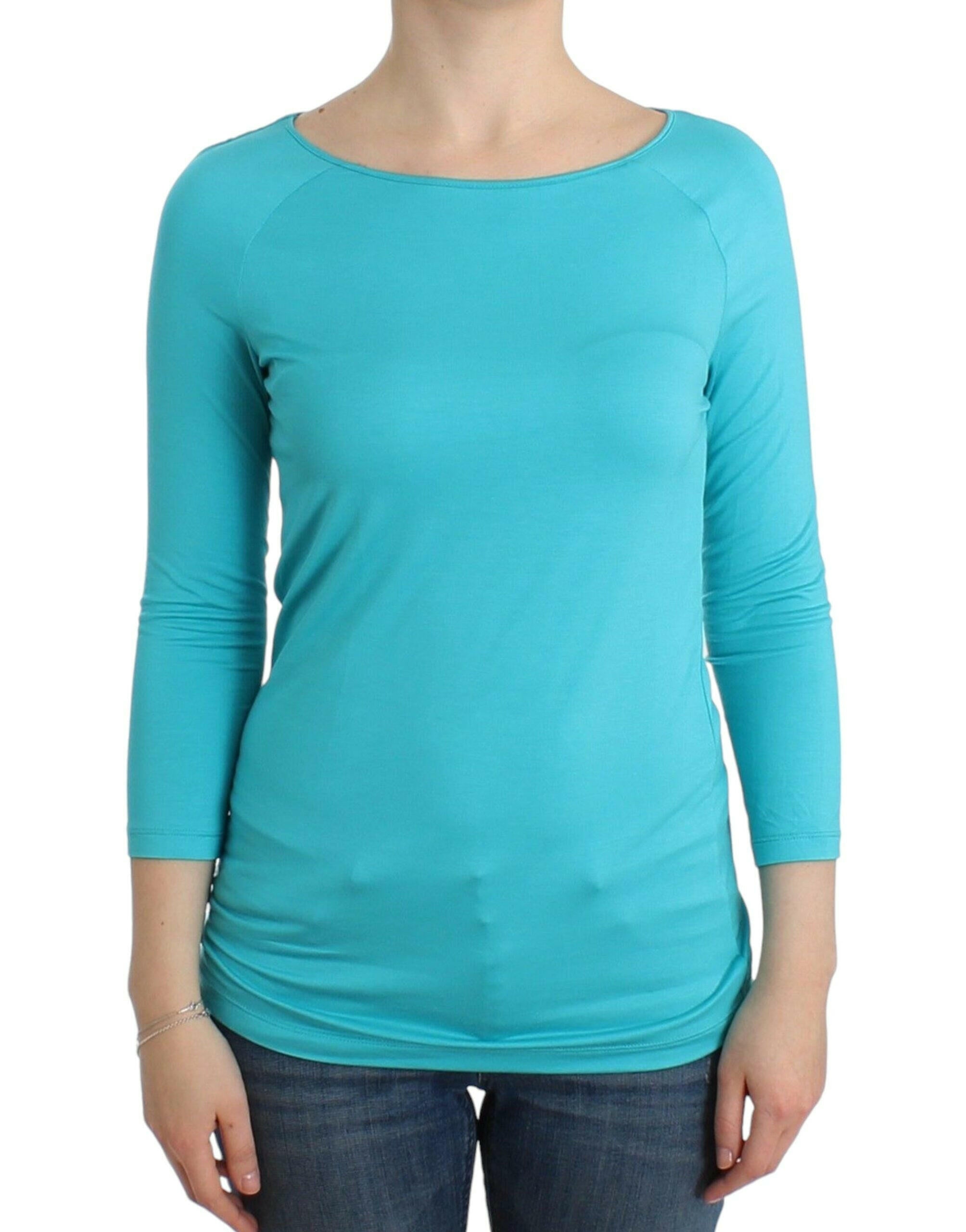 Ermanno Scervino Lingerie Blue Top Blouse Jumper Modal Solid - - Ermanno Scervino.