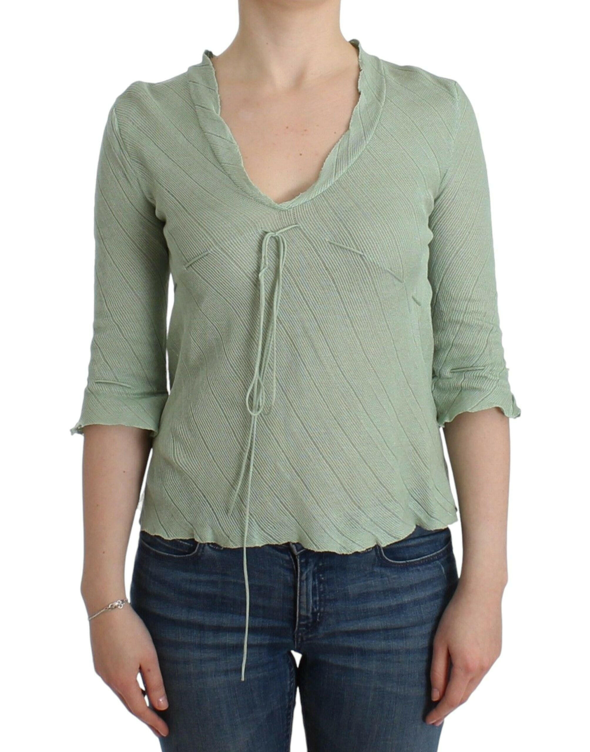 Ermanno Scervino Green Lightweight Knit Sweater Top Blouse - - Ermanno Scervino.