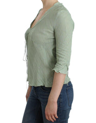 Ermanno Scervino Green Lightweight Knit Sweater Top Blouse - - Ermanno Scervino.