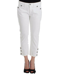 Ermanno Scervino White Cropped Jeans Denim Pants Branded Capri -   -  Ermanno Scervino.