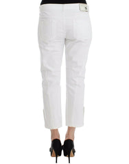 Ermanno Scervino White Cropped Jeans Denim Pants Branded Capri -   -  Ermanno Scervino.