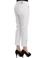 Ermanno Scervino White Cropped Jeans Denim Pants Branded Capri -   -  Ermanno Scervino.